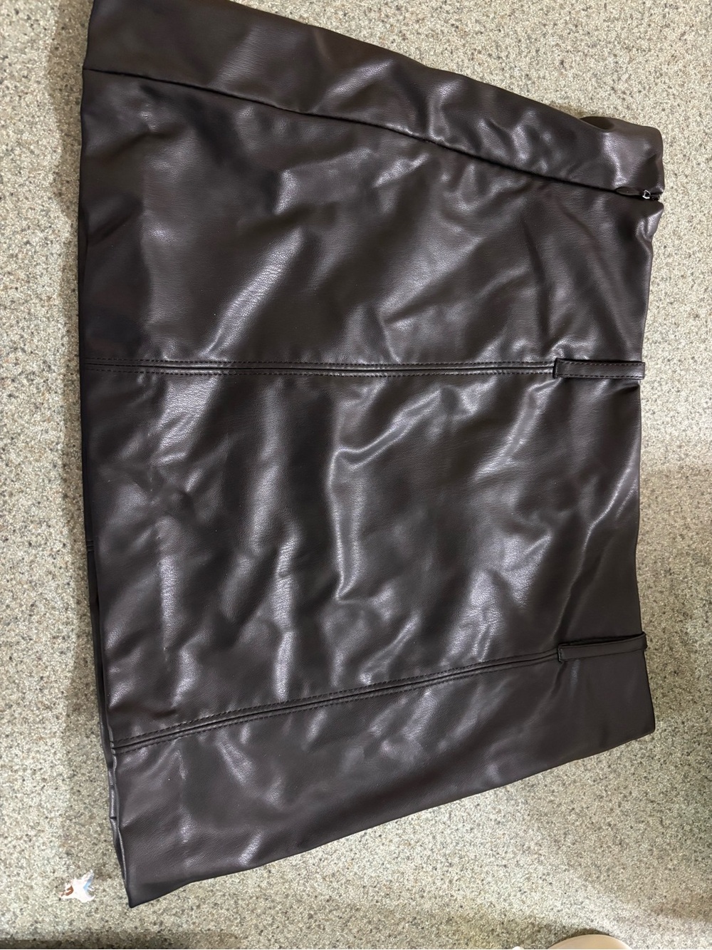 H&M Brown Faux Leather Mini Skirt